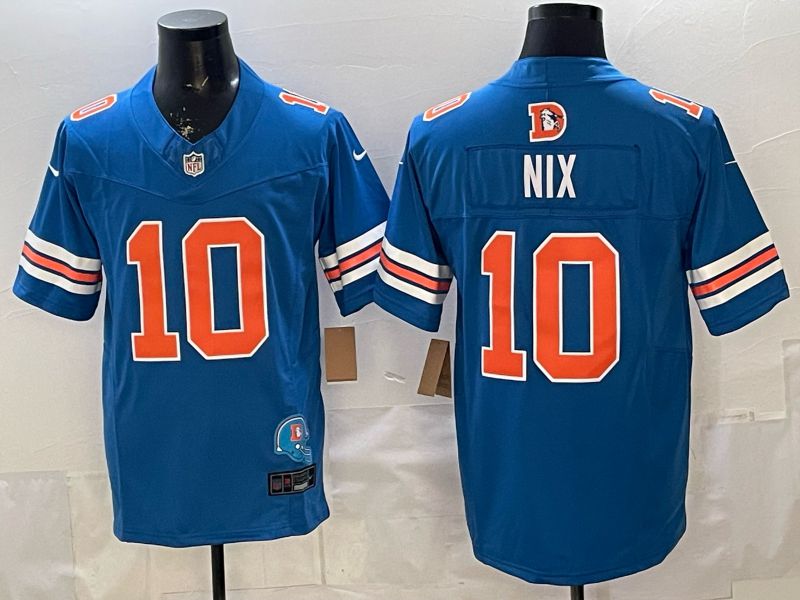 Men 2026 Denver Broncos #10 Nix blue 4th generations Throwback Nike Limited NFL Jersey 01